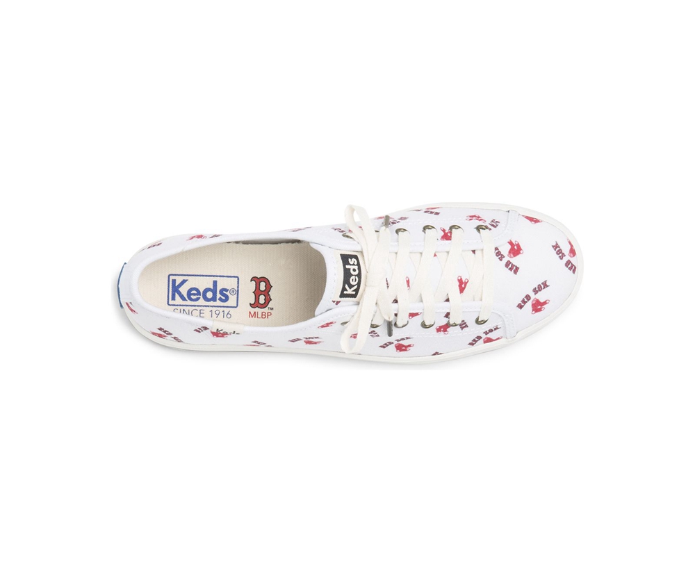 Basket Keds Femme Blanche/Rouge - Kickstart Mlb® - 473-RLHIJP